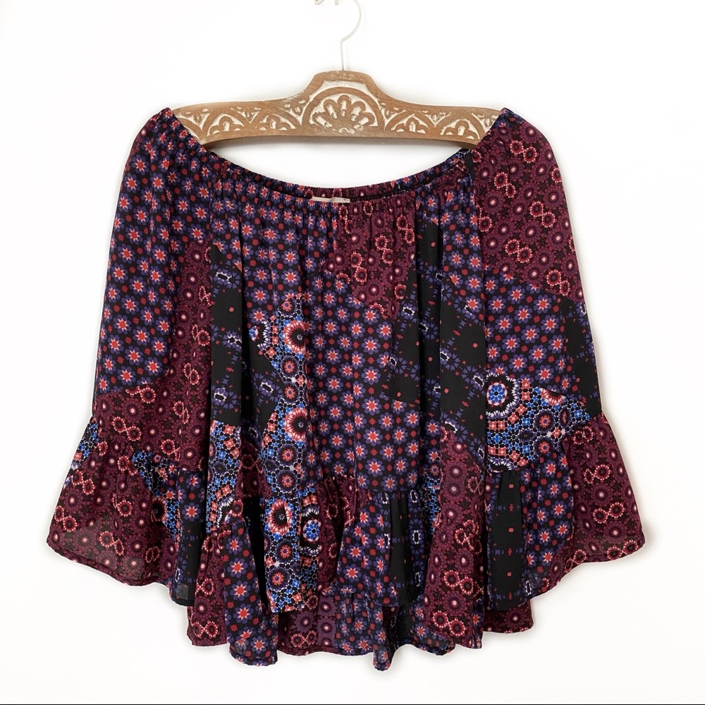Eight Sixty Off the Shoulder Ruffle High-Low Top